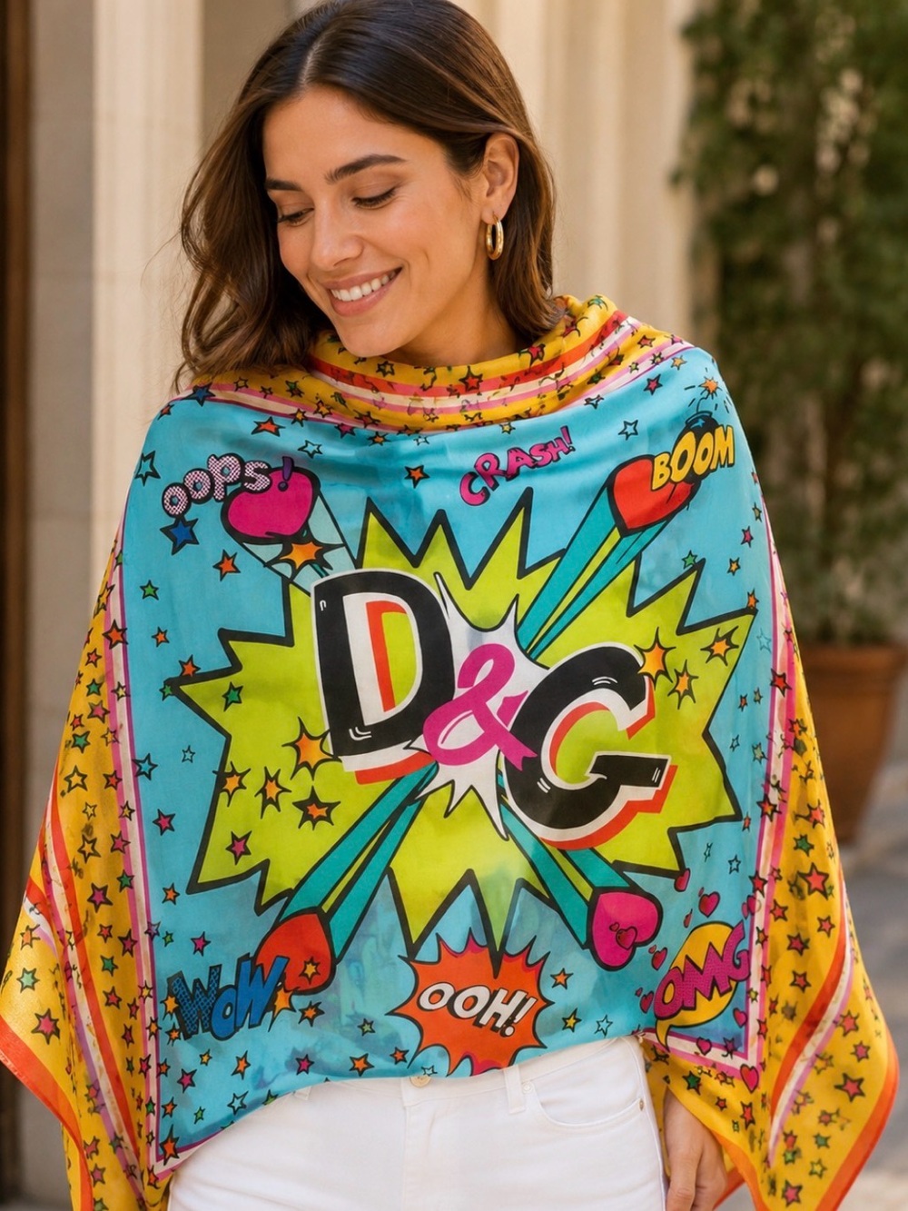 Dolce & Gabbana printed WOW scarf 50 x 50 New! Rare 🔥